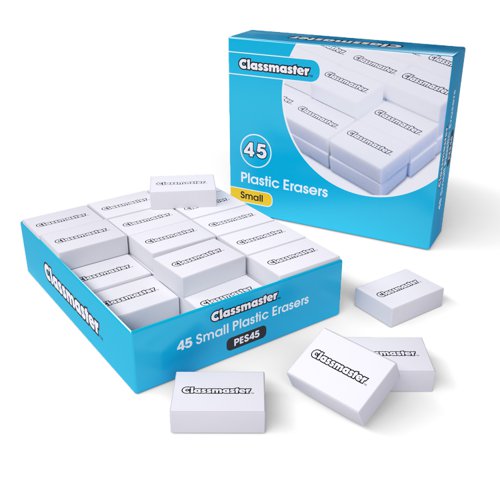 Classmaster Plastic Eraser White (Pack of 45) PES45