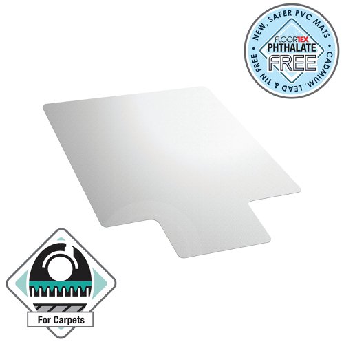 Floortex Advantagemat PVC Lipped Chair Mat for Carpets up to 6mm Thick 1200x900x22mm Clear 119225LV FL74101