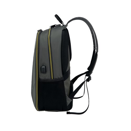 I-Stay 15.6 Inch Laptop Hardshell Backpack with USB Port and Anti-Theft Padlock Grey/Yellow IS0311 Backpacks FO00311