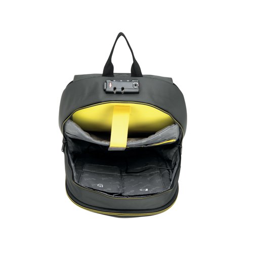 I-Stay 15.6 Inch Laptop Hardshell Backpack with USB Port and Anti-Theft Padlock Grey/Yellow IS0311 Backpacks FO00311