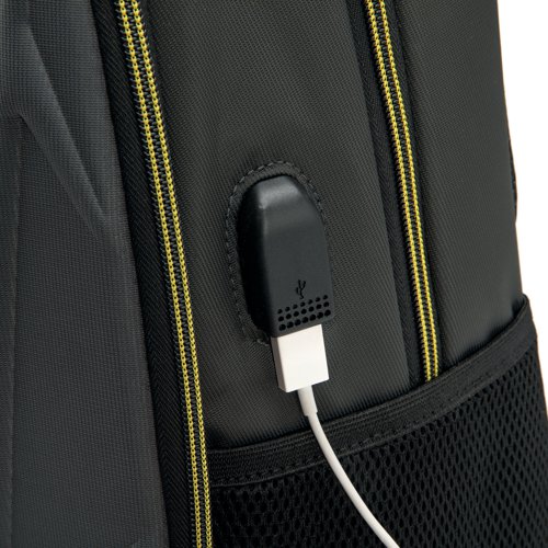 I-Stay 15.6 Inch Laptop Hardshell Backpack with USB Port and Anti-Theft Padlock Grey/Yellow IS0311 Backpacks FO00311