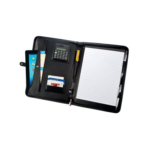 i-Stay iPad/Tablet Conference Folder with Calculator A4 Black FI6512BL | Falcon International Bags