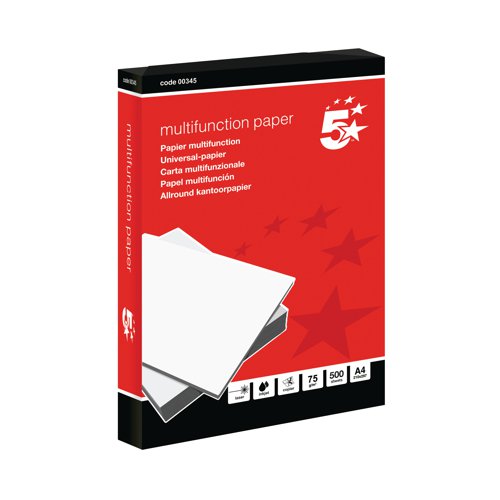 5 Star Office Copier Paper 75gsm A4 White (Pack of 2500) FS00345 | VOW