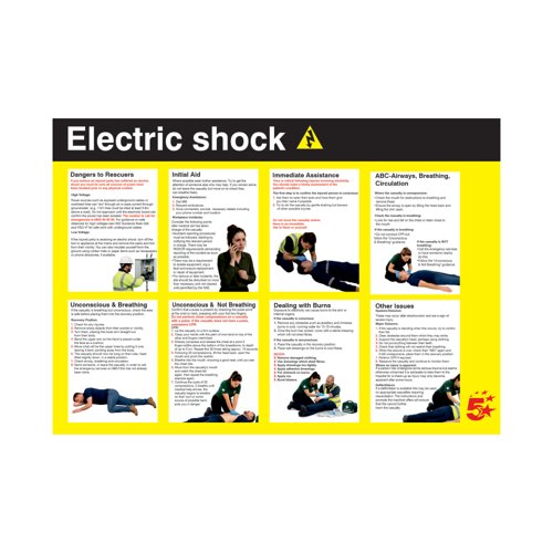 5 Star Electric Shock Sign Laminated Paper A2 VHS132