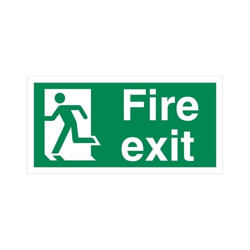 5 Star Fire Exit Running Man Left Sign Vinyl 150x300mm VSP319BSAV3015