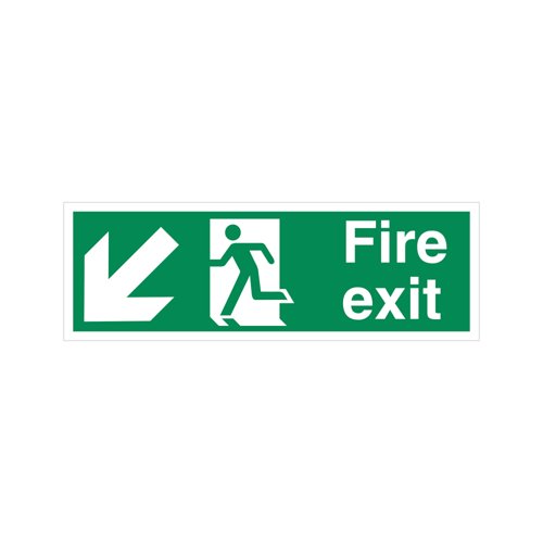 5 Star Fire Exit Run Man Arrow Down R Sign Vinyl 150x450 SP123SAV4515