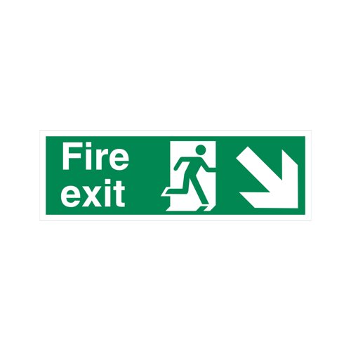5 Star Fire Exit Run Man Arrow Down L Sign Vinyl 150x450 SP122SAV4515