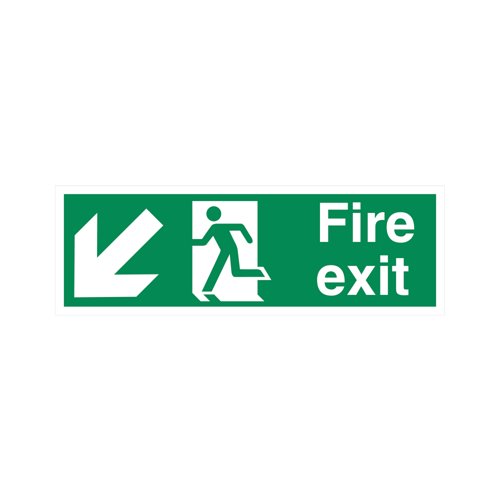5 Star Fire Exit Run Man Arrow Down L Sign Plas 150x450 VSP122SRP4515