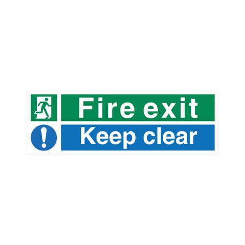 5 Star Fire Exit Keep Clear Sign SAVE Vinyl 150x450mm SP126SAV4515
