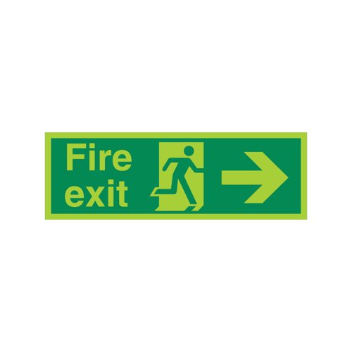 5 Star Fire Exit Run Man Arrow R Sign Plas 150x450 VPSP121SRP4515