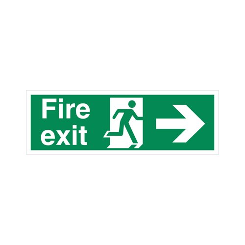 5 Star Fire Exit Running Man Arrow R Sign Vinyl 150x450mm SP121SAV4515