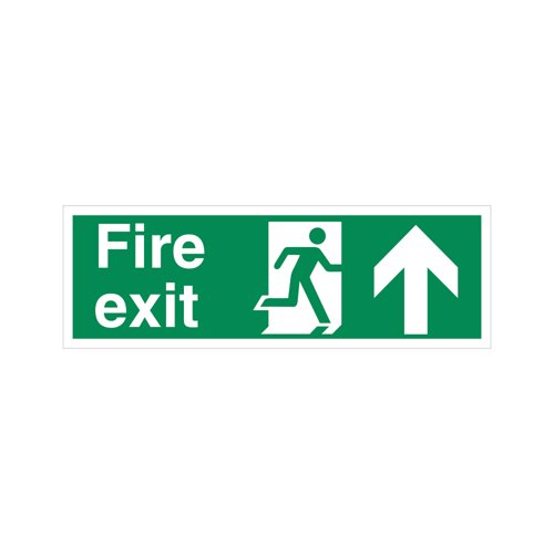 5 Star Fire Exit Running Man Arrow Up Sign Vinyl 150x450 SP129SAV4515