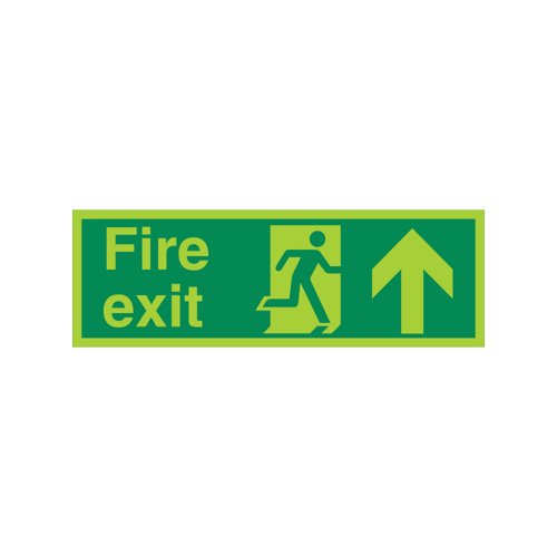 5 Star Fire Exit Run Man Arrow Up Sign Plas 150x450 VPSP129SRP4515