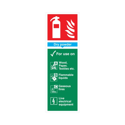 5 Star Dry Powder Extinguisher Sign Vinyl 300x100 VFF092SAV1030