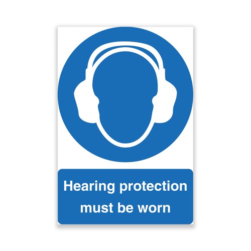 5 Star Hearing Protection Must Be Worn Sign Rigid Plas A4 VM002SRPA4