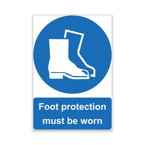 5 Star Foot Protection Must Be Worn Sign Rigid Plastic A4 VM003SRPA4