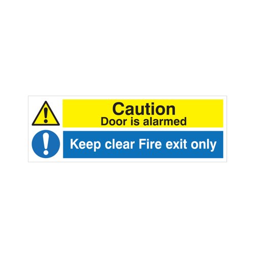5 Star Caution Door Is Alarmed Keep Clear Vinyl 150x450 VW412SAV4515