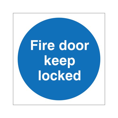 5 Star Fire Door Keep Locked Vinyl 100x100 Pack of 5 M261SAV1010P5