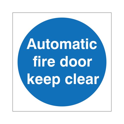 5 Star Automatic Fire Door Sign Vinyl 100x100 Pack of 5 M263SAV1010P5