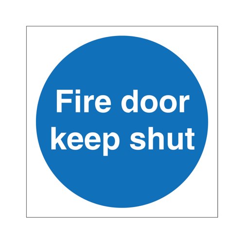 5 Star Fire Door Keep Shut Sign Vinyl 100x100 Pack of 5 M014SAV1010P5