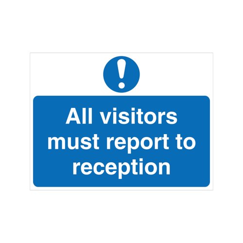 5 Star All Visitors Must Report To Reception Sign Plastic VM422SRP4560