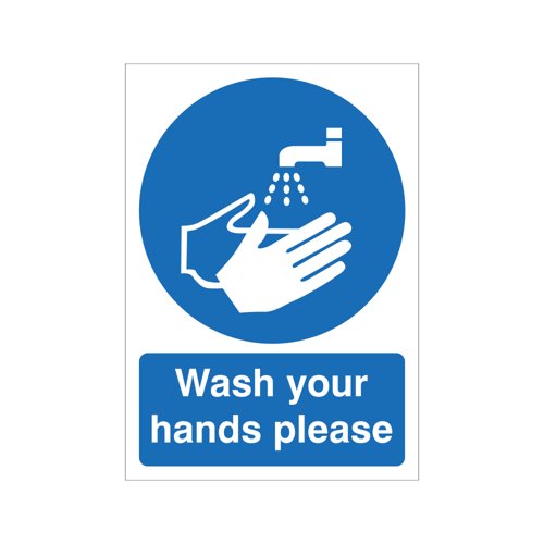 5 Star Wash Your Hands Please Sign SAVE Vinyl A5 VM001SAVA5