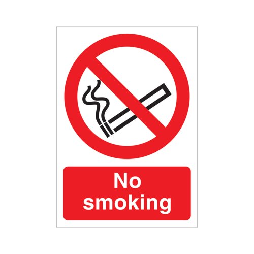 5 Star No Smoking Sign Rigid Plastic A5 VP089SRPA5