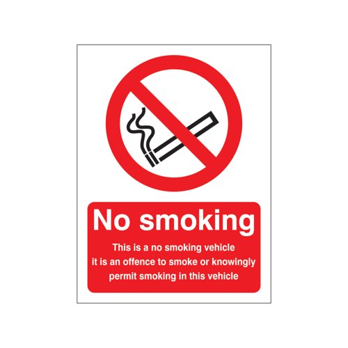5 Star No Smoking This Is A No Smoking Vehicle Vinyl VSB017SAV710