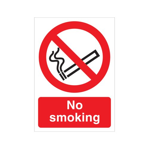 5 Star No Smoking Sign Rigid Plastic A4 P089SRPA4