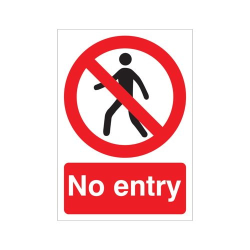 5 Star No Entry Sign Rigid Plastic A5 VP411SRPA5
