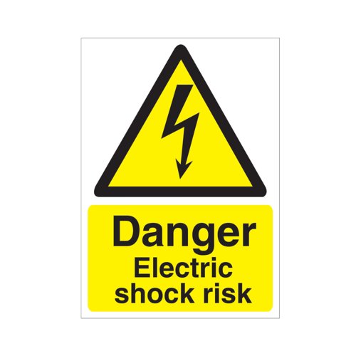 5 Star Danger Electric Shock Risk Sign SAVE Vinyl A5 VW413SAVA5