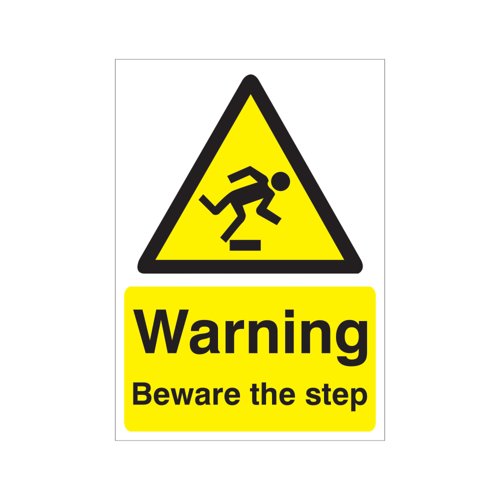 5 Star Warning Beware Of Step Sign Rigid Plastic A5 VW414SRPA5