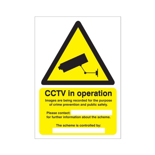 5 Star CCTV In Operation Data Protection Act Sign Vinyl A5 VW416SAVA5
