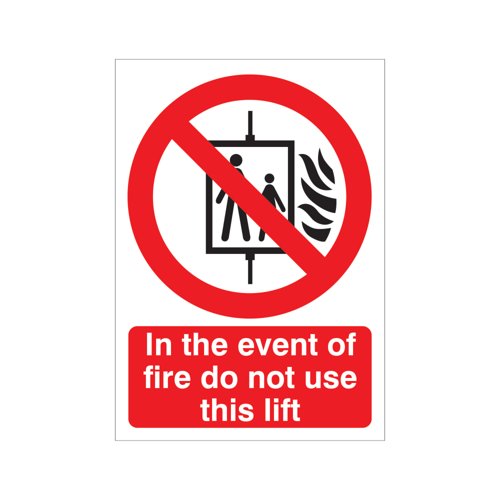 5 Star In The Event of Fire Do Not Use This Lift Plas A5 VP103SRPA5