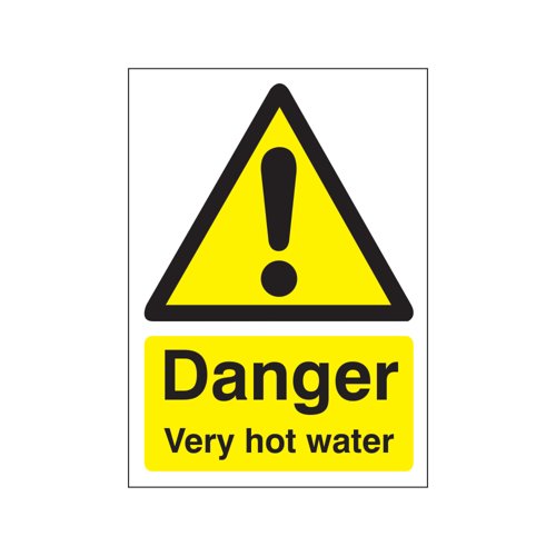 5 Star Danger Very Hot Water Sign Rigid Plastic 70x50mm VW416SRP57