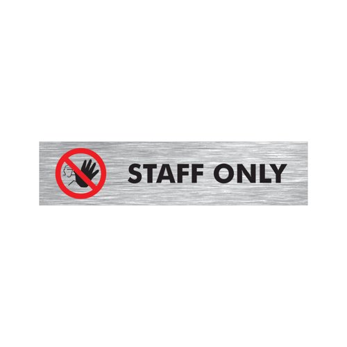 5 Star Staff Only Sign Anodised Aluminium 45x190mm VOF110R