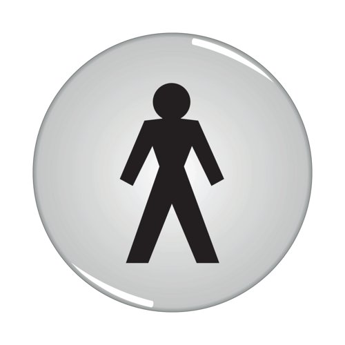 5 Star Man Symbol Sign Domed Resin 60mm Diameter CV002