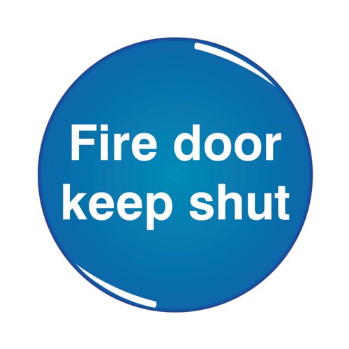 5 Star Fire Door Keep Shut Sign Domed Resin 60mm Diameter CV009