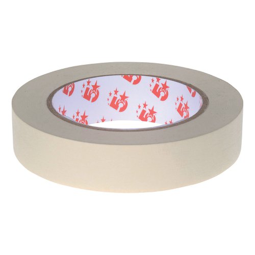 5 Star Office Masking Tape Crepe Paper 25mmx25m (Pack of 6)