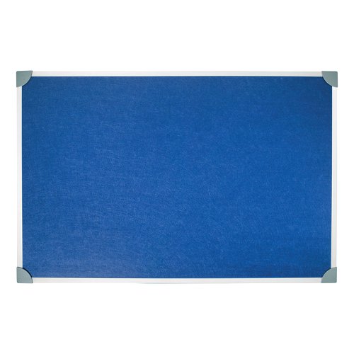 5 Star Office Felt Noticeboard with Fixings and Aluminium Trim 900x600mm Blue