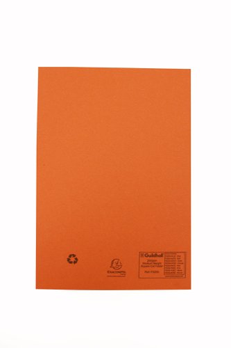 Guildhall Square Cut Folder Mediumweight Foolscap Orange (Pack of 100) FS250-ORGZ