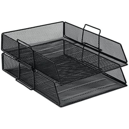 FS287878 5 Star Wire Mesh Letter Tray Black 287878