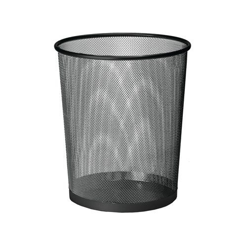5 Star Office Mesh Waste Bin Lightweight Sturdy Scratch Resistant 20 Litre 305x345mm Black