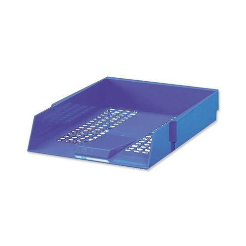 5 Star Office Letter Tray High-impact Polystyrene Foolscap Blue