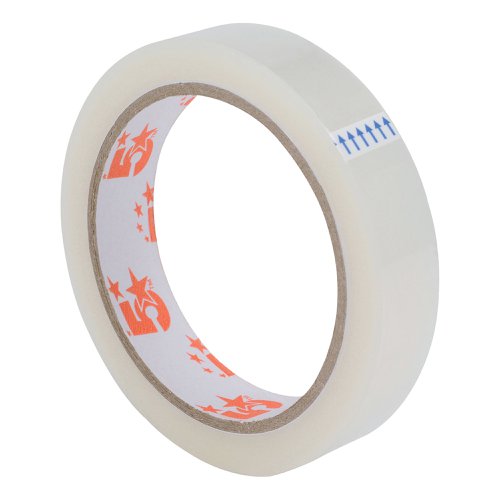 5 Star Office Clear Tape Roll Large Easy Tear Polypropylene 40 Microns 18mmx66m Pack Of 8