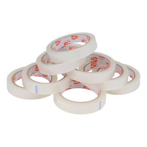 5 Star Office Clear Tape Roll Large Easy-tear Polypropylene 40 Microns 18mmx66m (Pack of 8)