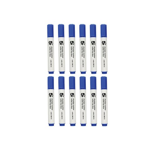 FS296115 5 Star Drywipe Marker Bullet Tip Xylene/Toluene-free 3mm Line Blue (Pack of 12) 296115