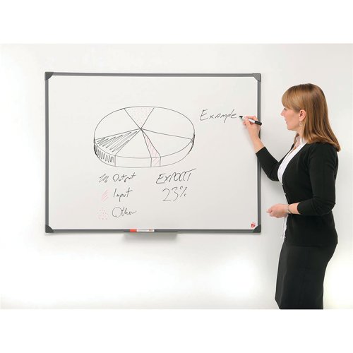 5 Star Office Drywipe Non-Magnetic Board with Fixing Kit and Detachable Pen Tray 1800x1200mm | VOW