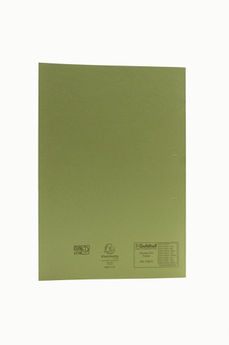 Exacompta Guildhall Square Cut Folder 315gsm Foolscap Green (Pack of 100) FS315-GRNZ Square Cut Folders GH14095