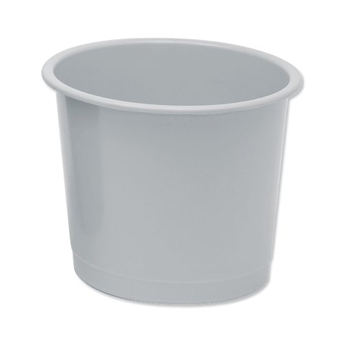 5 Star Office Waste Bin Polypropylene 14 Litre Capacity 304x254mm Grey
